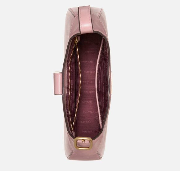 New Kate Spade Nouveau Small Shoulder Bag Smooth Leather Dusk Rose - Picture 4 of 4